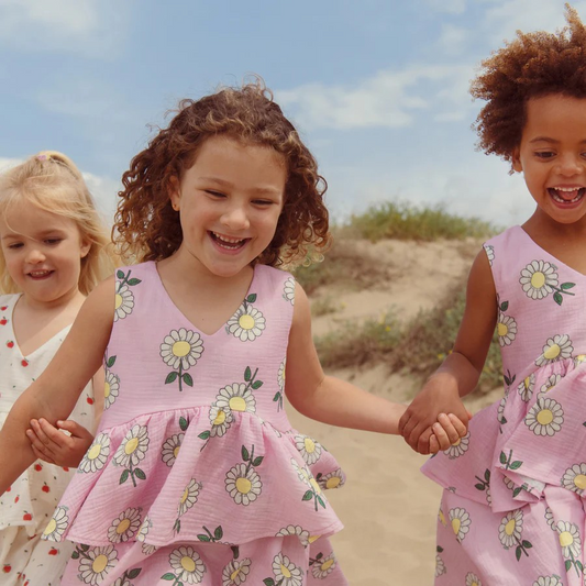 ORGANIC COTTON DRESS - PINK DAISY