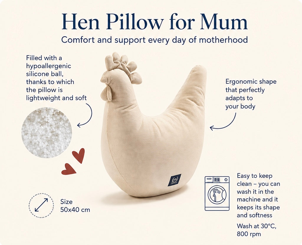 GRANDMA DANA'S HEN PILLOW - SAND