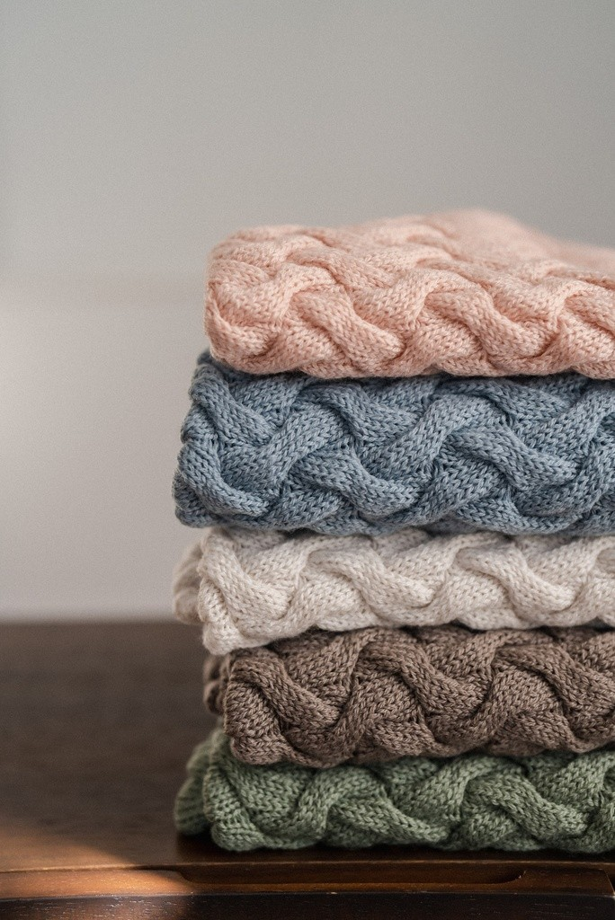 WARM BLANKET MERINO 100% STONED BLUE