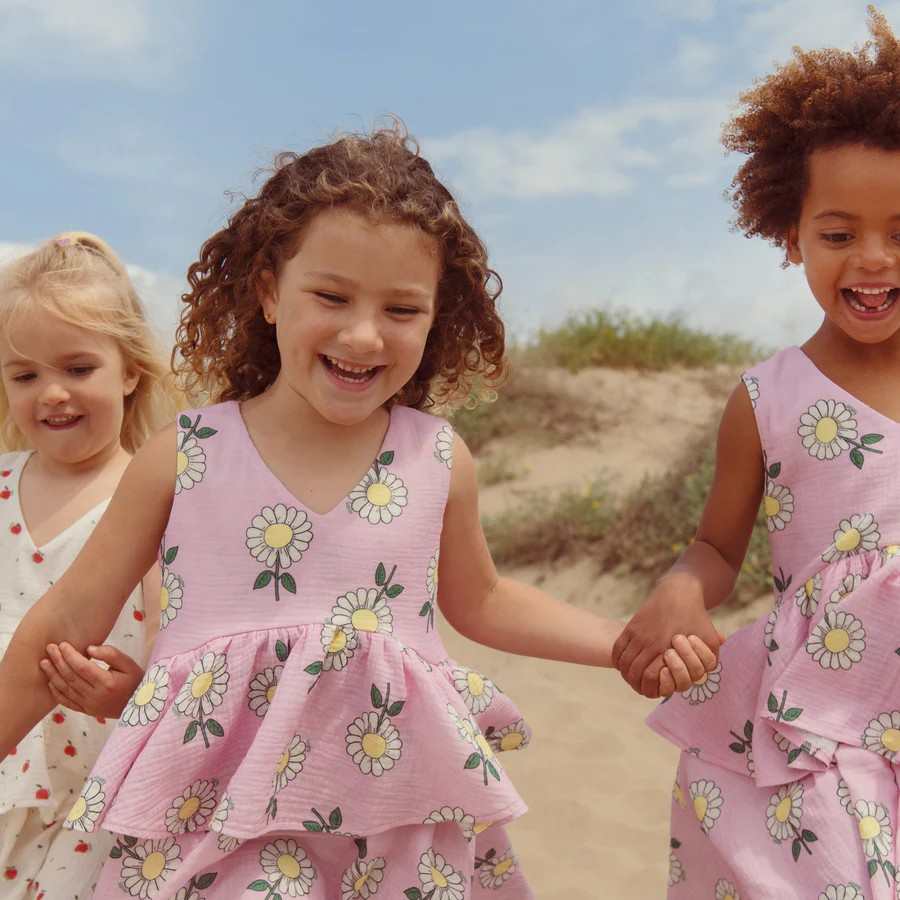 ORGANIC COTTON DRESS - PINK DAISY