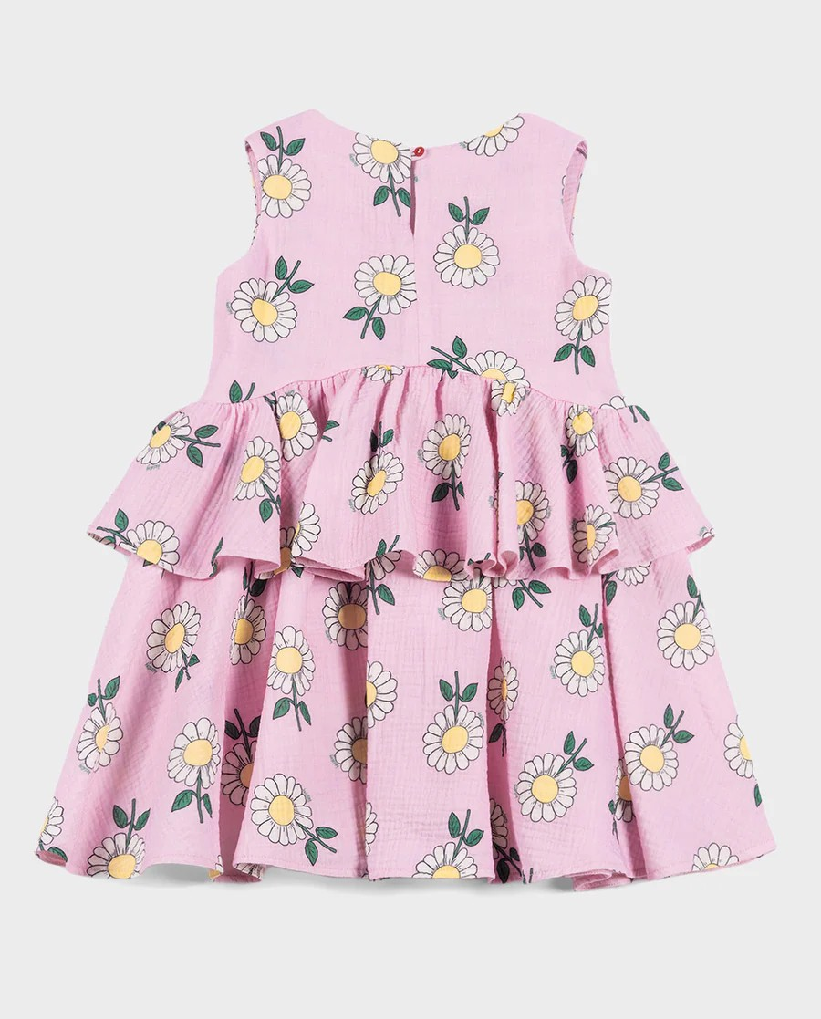 ORGANIC COTTON DRESS - PINK DAISY