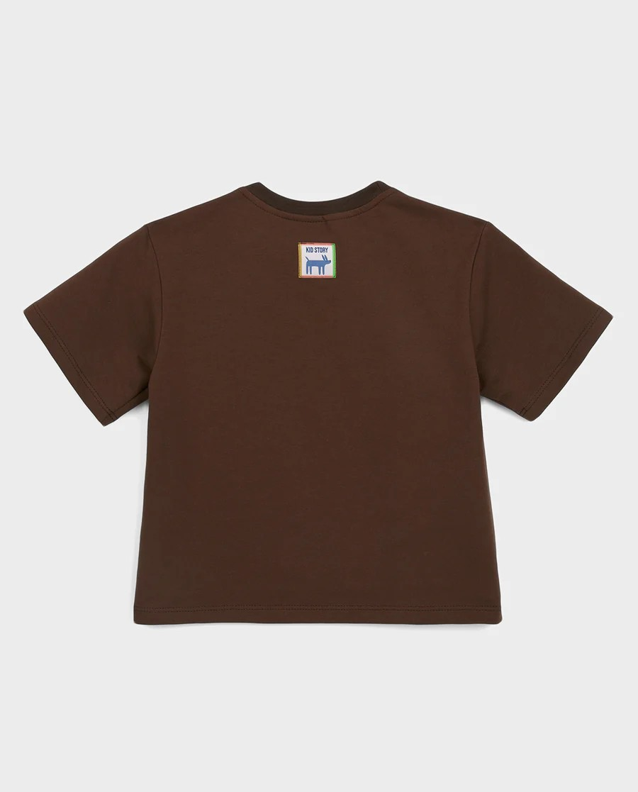 ORGANIC COTTON T-SHIRT CHOCOLATE - CRIMSON CAT
