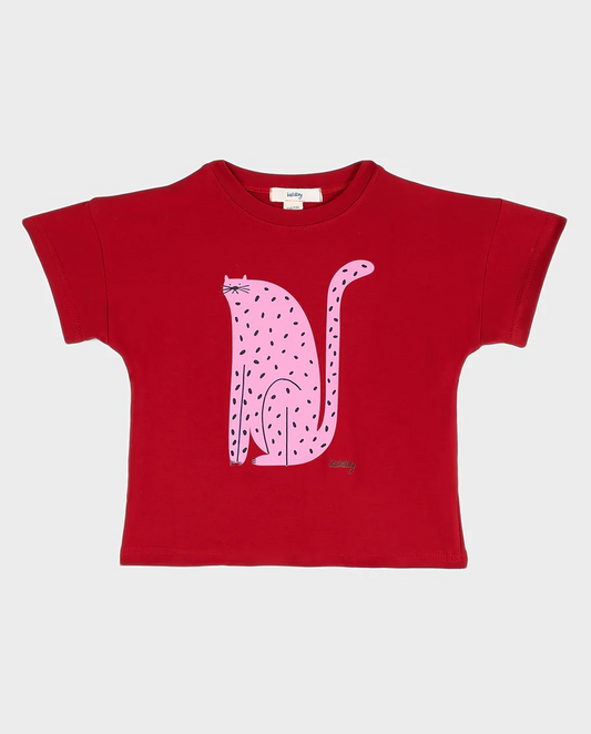 ORGANIC COTTON T-SHIRT CRIMSON CAT
