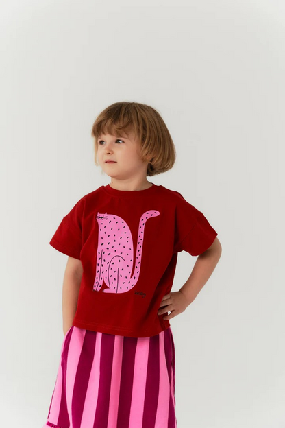 ORGANIC COTTON T-SHIRT CRIMSON CAT