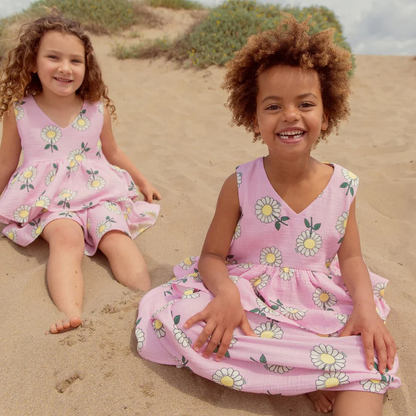 ORGANIC COTTON DRESS - PINK DAISY