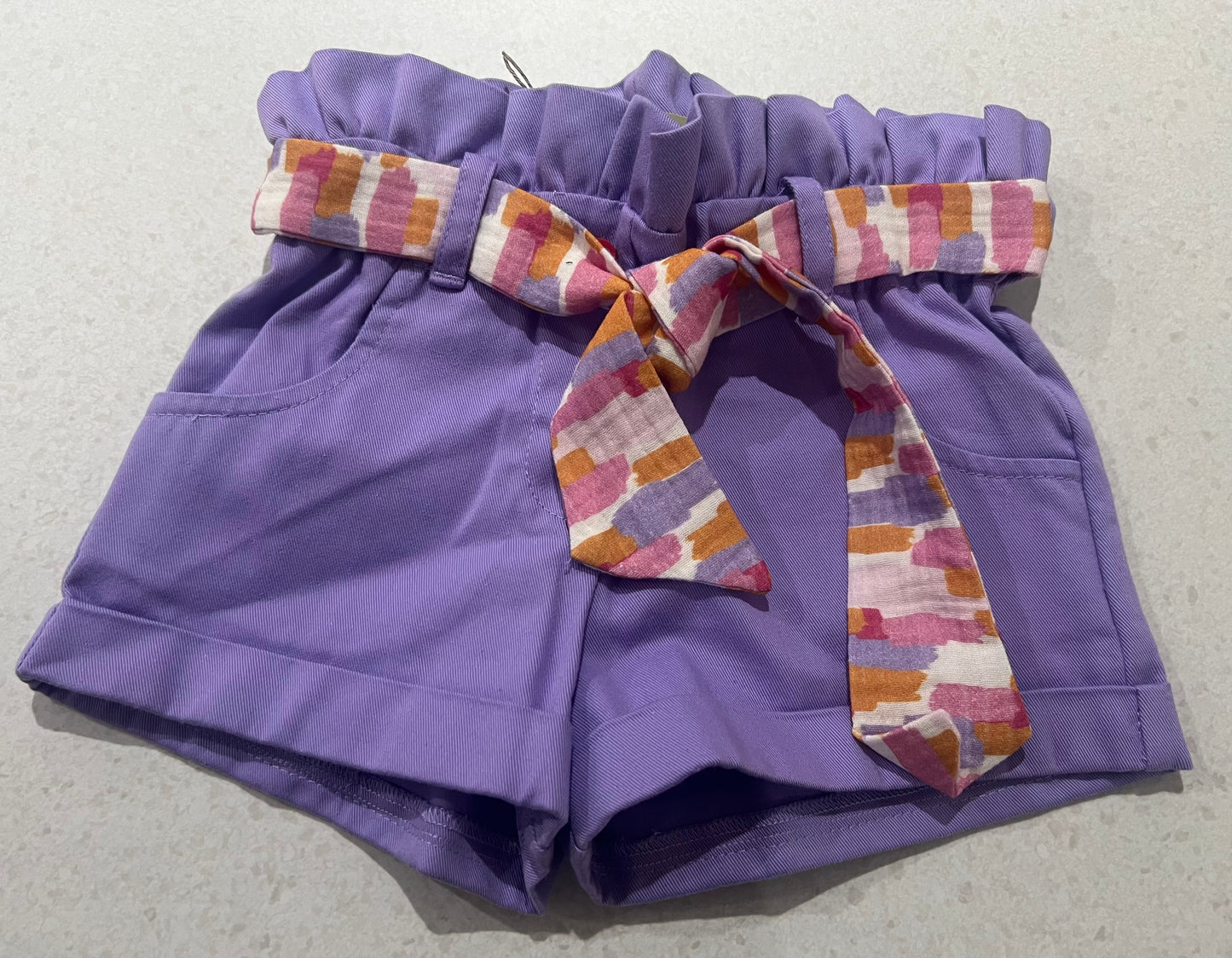 SUMMER CASUAL COTTON SHORTS – LILAC FLOWER