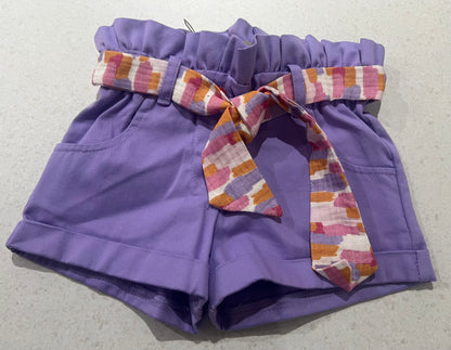 SUMMER CASUAL COTTON SHORTS – LILAC FLOWER