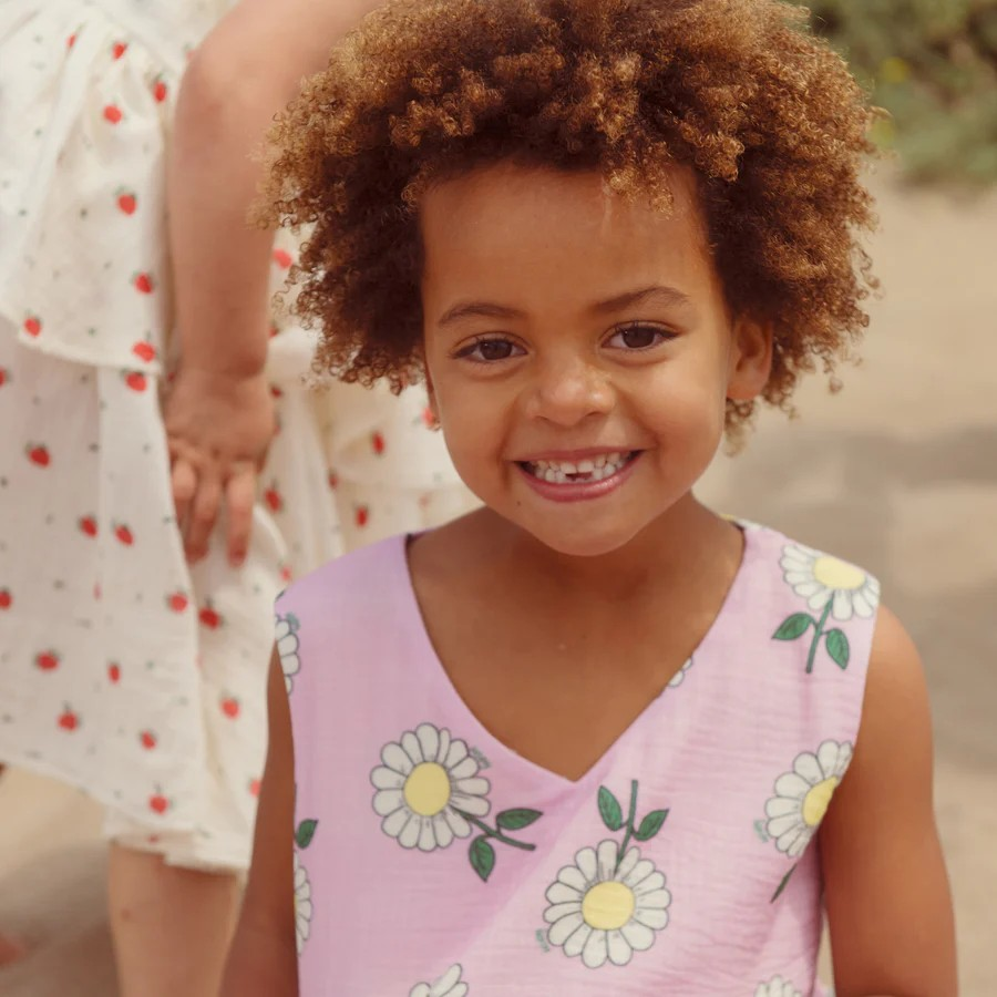 ORGANIC COTTON DRESS - PINK DAISY
