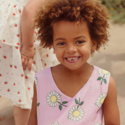 ORGANIC COTTON DRESS - PINK DAISY