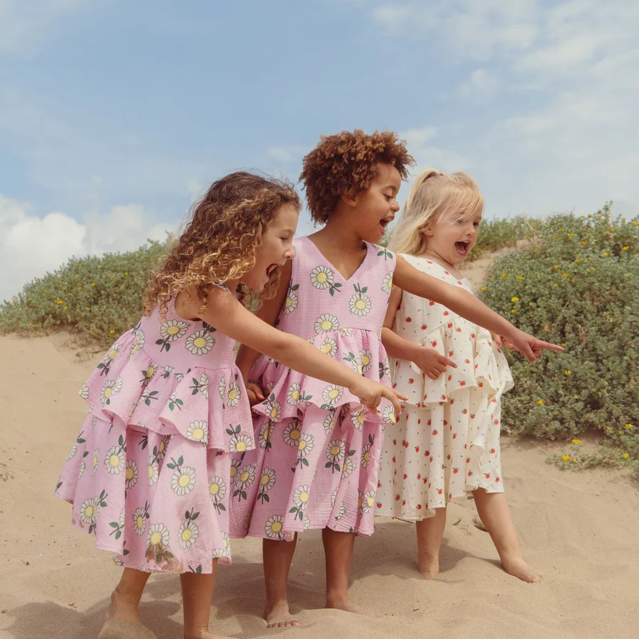 ORGANIC COTTON DRESS - PINK DAISY
