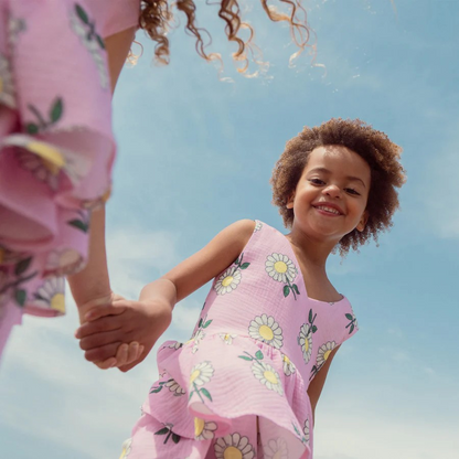 ORGANIC COTTON DRESS - PINK DAISY