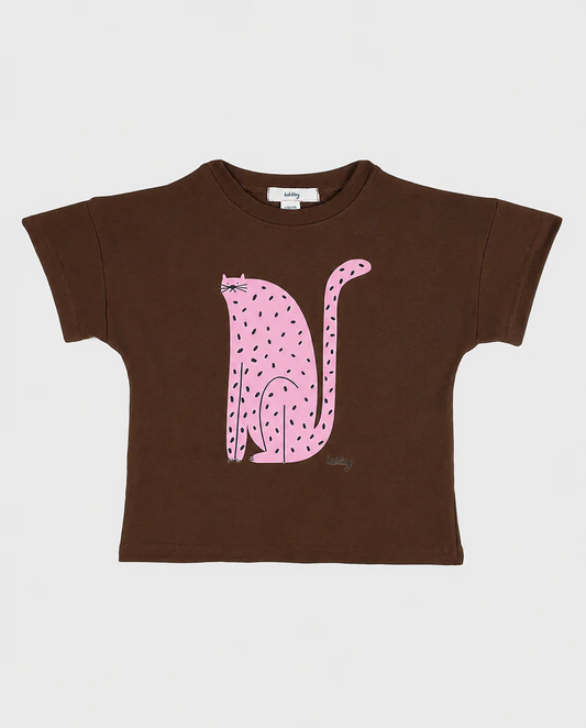 ORGANIC COTTON T-SHIRT CHOCOLATE - CRIMSON CAT