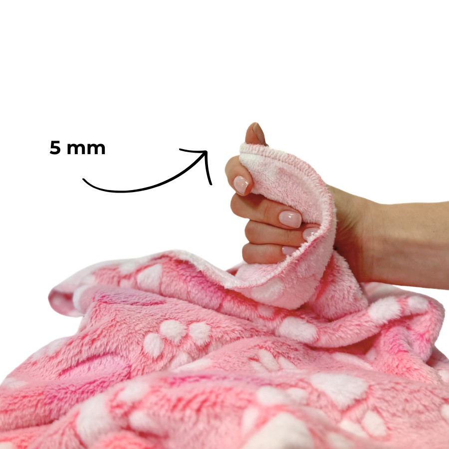 Ultra Soft Pink Pet Blanket – Paw Print Fleece for Dogs & Cats