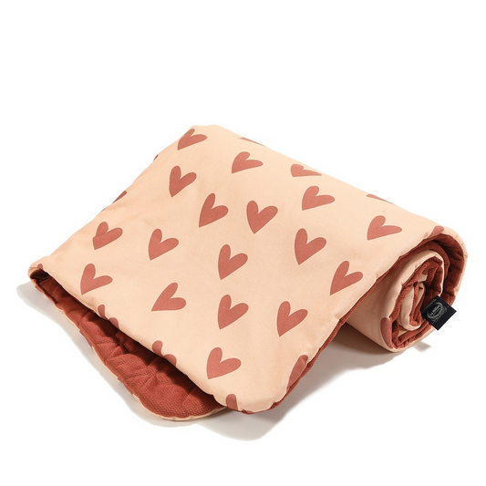 VELVET WARM BLANKET HEARTBEAT PINK