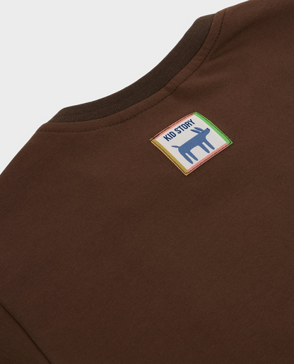 ORGANIC COTTON T-SHIRT CHOCOLATE - CRIMSON CAT