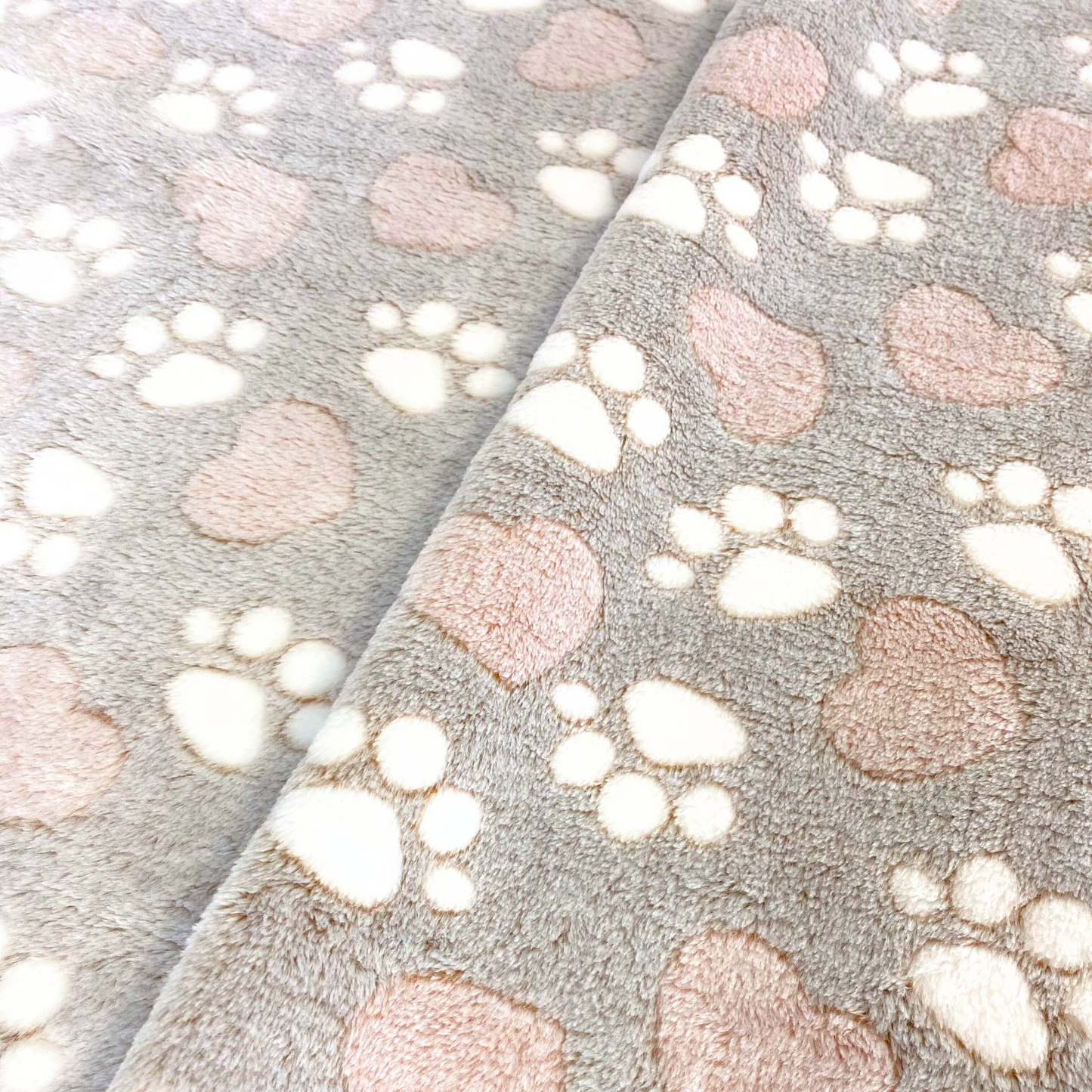 Ultra Soft Beige Pet Blanket – Paw Print Fleece for Dogs & Cats
