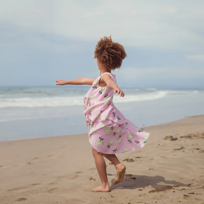 ORGANIC COTTON DRESS - PINK DAISY