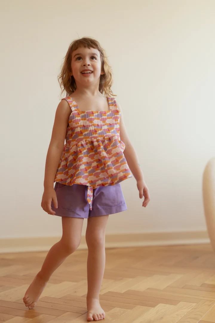 SUMMER CASUAL COTTON SHORTS – LILAC FLOWER