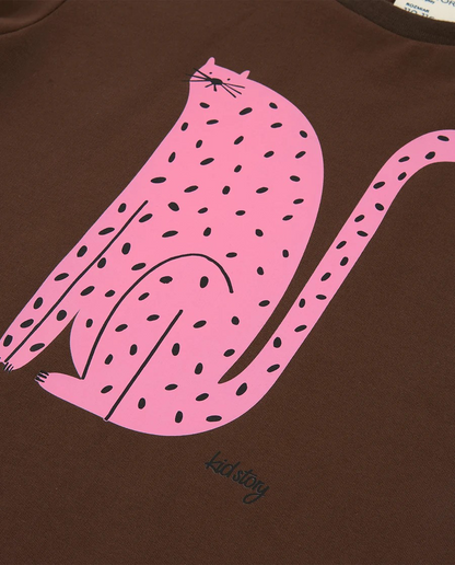 ORGANIC COTTON T-SHIRT CHOCOLATE - CRIMSON CAT