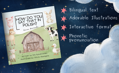 How do you say that in Polish: Farm Animals Book