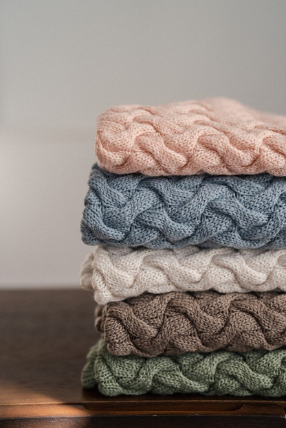 WARM BLANKET MERINO 100% STONED BLUE