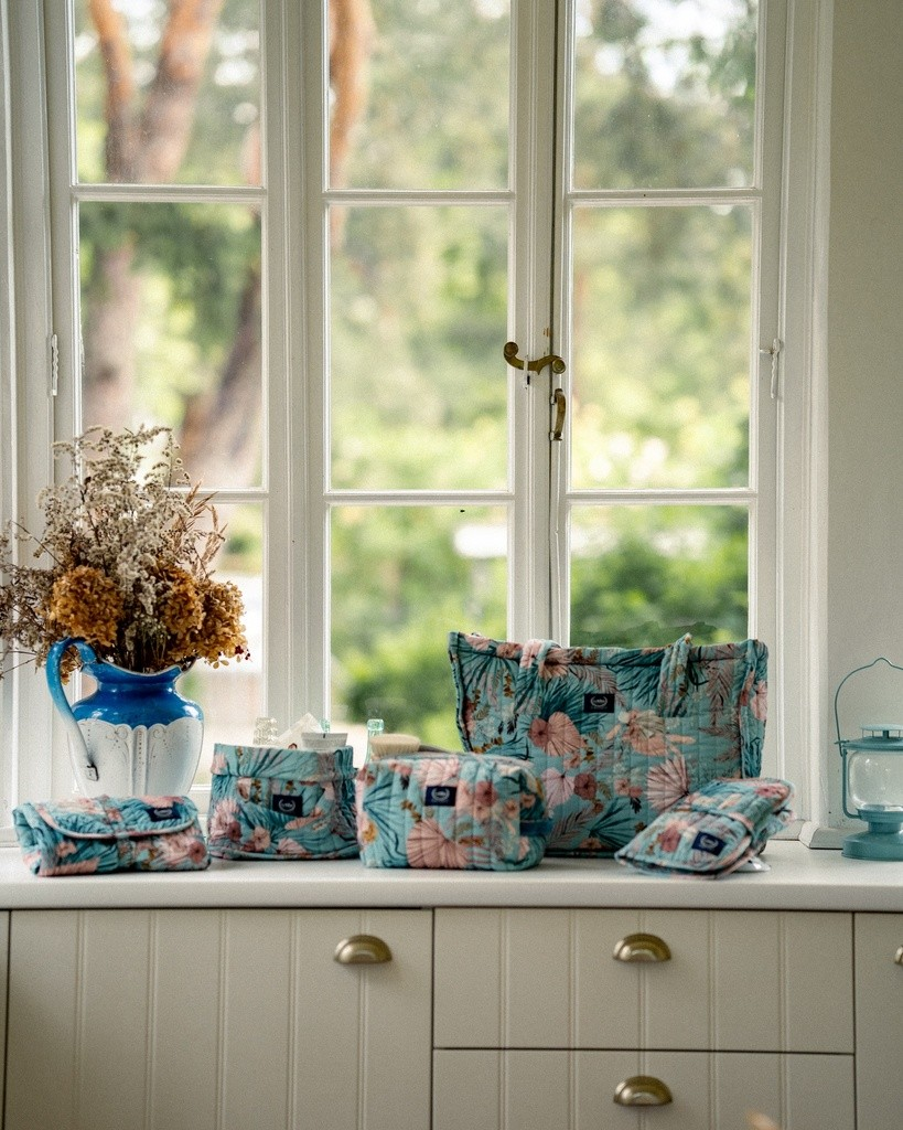 QUILTED CHANGING MAT BOHO PALMS