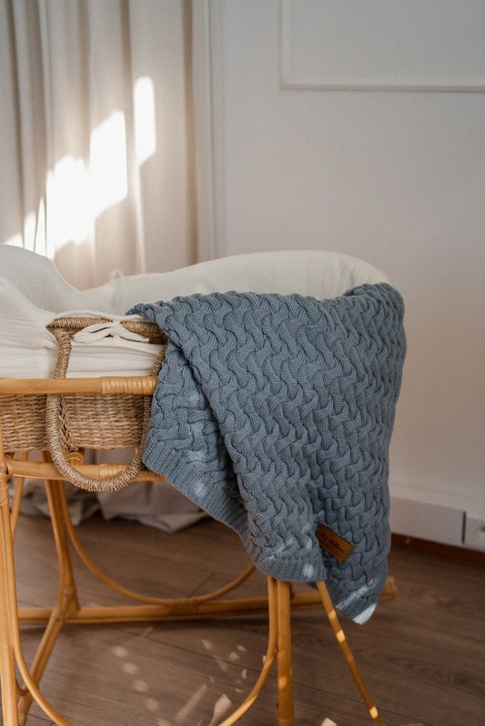 WARM BLANKET MERINO 100% STONED BLUE