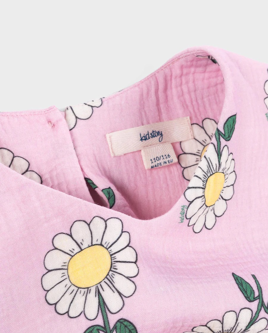 ORGANIC COTTON DRESS - PINK DAISY